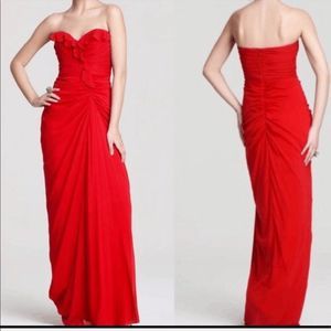 Badgley Mischka  | Strapless Sweetheart Gown Dress Red Size 6 EUC
